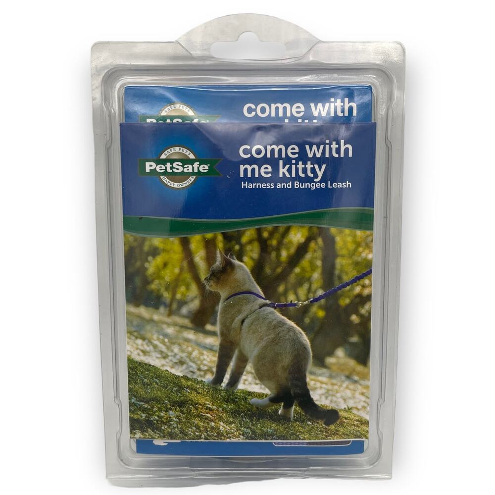 PetSafe Come with Me Kitty and Bungee Adjustable Leash Cat Harness - Blue LARGE